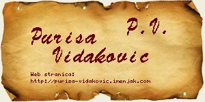 Puriša Vidaković vizit kartica